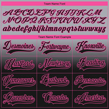 Laden Sie das Bild in den Galerie-Viewer, Custom Gray Black-Pink Fade Fashion Hockey Lace Neck Jersey