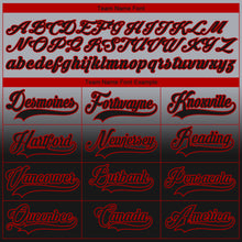 Laden Sie das Bild in den Galerie-Viewer, Custom Gray Black-Red Fade Fashion Hockey Lace Neck Jersey