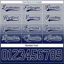 Laden Sie das Bild in den Galerie-Viewer, Custom Gray Navy-White Fade Fashion Hockey Lace Neck Jersey