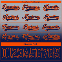Laden Sie das Bild in den Galerie-Viewer, Custom Gray Navy-Orange Fade Fashion Hockey Lace Neck Jersey