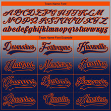Laden Sie das Bild in den Galerie-Viewer, Custom Gray Navy-Orange Fade Fashion Hockey Lace Neck Jersey
