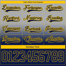 Laden Sie das Bild in den Galerie-Viewer, Custom Gray Navy-Gold Fade Fashion Hockey Lace Neck Jersey