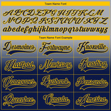 Laden Sie das Bild in den Galerie-Viewer, Custom Gray Navy-Gold Fade Fashion Hockey Lace Neck Jersey