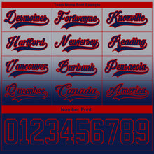 Laden Sie das Bild in den Galerie-Viewer, Custom Gray Navy-Red Fade Fashion Hockey Lace Neck Jersey