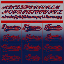 Laden Sie das Bild in den Galerie-Viewer, Custom Gray Navy-Red Fade Fashion Hockey Lace Neck Jersey