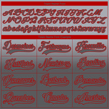 Charger l'image dans la galerie, Custom Gray Steel Gray-Red Fade Fashion Hockey Lace Neck Jersey