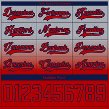 Laden Sie das Bild in den Galerie-Viewer, Custom Gray Red-Navy Fade Fashion Hockey Lace Neck Jersey