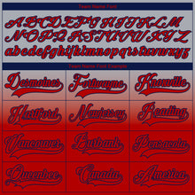 Laden Sie das Bild in den Galerie-Viewer, Custom Gray Red-Navy Fade Fashion Hockey Lace Neck Jersey