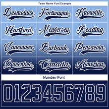 Laden Sie das Bild in den Galerie-Viewer, Custom Light Blue Navy-White Fade Fashion Hockey Lace Neck Jersey