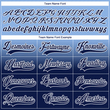 Laden Sie das Bild in den Galerie-Viewer, Custom Light Blue Navy-White Fade Fashion Hockey Lace Neck Jersey