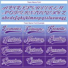 Laden Sie das Bild in den Galerie-Viewer, Custom Light Blue Purple-White Fade Fashion Hockey Lace Neck Jersey