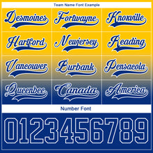 Laden Sie das Bild in den Galerie-Viewer, Custom Yellow Royal-White Fade Fashion Hockey Lace Neck Jersey