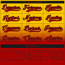 Laden Sie das Bild in den Galerie-Viewer, Custom Yellow Red-Black Fade Fashion Hockey Lace Neck Jersey