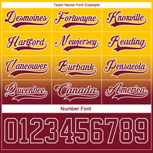 Laden Sie das Bild in den Galerie-Viewer, Custom Yellow Crimson-White Fade Fashion Hockey Lace Neck Jersey