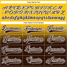 Load image into Gallery viewer, Custom Yellow Brown-White Fade Fashion Hockey Lace Neck Jersey