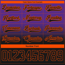 Charger l'image dans la galerie, Custom Purple Black-Orange Fade Fashion Hockey Lace Neck Jersey