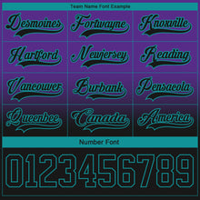 Charger l'image dans la galerie, Custom Purple Black-Teal Fade Fashion Hockey Lace Neck Jersey