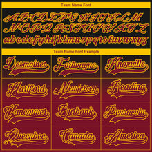 Charger l'image dans la galerie, Custom Black Crimson-Yellow Fade Fashion Hockey Lace Neck Jersey