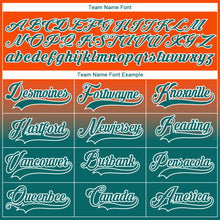 Charger l'image dans la galerie, Custom Orange Teal-White Fade Fashion Hockey Lace Neck Jersey