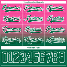 Charger l'image dans la galerie, Custom Pink Kelly Green-White Fade Fashion Hockey Lace Neck Jersey