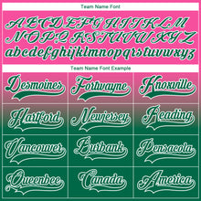 Charger l'image dans la galerie, Custom Pink Kelly Green-White Fade Fashion Hockey Lace Neck Jersey