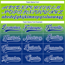 Загрузить изображение в средство просмотра галереи, Custom Neon Green Royal-White Fade Fashion Hockey Lace Neck Jersey