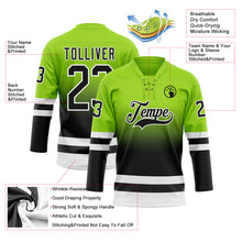 Загрузить изображение в средство просмотра галереи, Custom Neon Green Black-White Fade Fashion Hockey Lace Neck Jersey