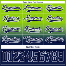 Загрузить изображение в средство просмотра галереи, Custom Neon Green Navy-White Fade Fashion Hockey Lace Neck Jersey