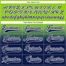 Загрузить изображение в средство просмотра галереи, Custom Neon Green Navy-White Fade Fashion Hockey Lace Neck Jersey