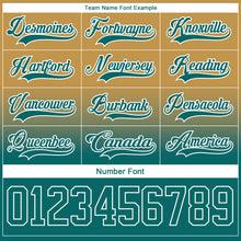 Charger l'image dans la galerie, Custom Old Gold Teal-White Fade Fashion Hockey Lace Neck Jersey