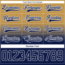 Charger l'image dans la galerie, Custom Old Gold Navy-White Fade Fashion Hockey Lace Neck Jersey