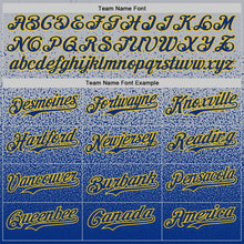 Load image into Gallery viewer, Custom Gray Royal-Gold Fade Fashion Speckle Authentic Baseball Jersey