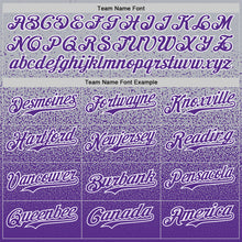 Load image into Gallery viewer, Custom Gray Purple-White Fade Fashion Speckle Authentic Baseball Jersey