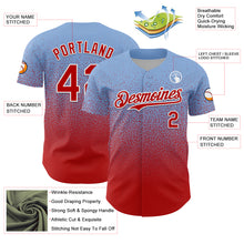 Charger l'image dans la galerie, Custom Light Blue Red-White Fade Fashion Speckle Authentic Baseball Jersey