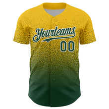 Load image into Gallery viewer, Custom Yellow Green-White Fade Fashion Speckle Authentic Baseball Jersey