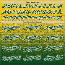 Load image into Gallery viewer, Custom Yellow Green-White Fade Fashion Speckle Authentic Baseball Jersey