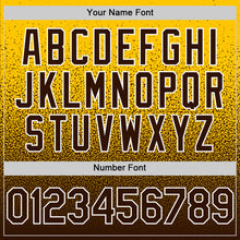 Load image into Gallery viewer, Custom Yellow Brown-White Fade Fashion Speckle Authentic Baseball Jersey