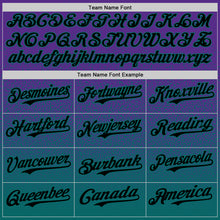 Load image into Gallery viewer, Custom Purple Black-Teal Fade Fashion Speckle Authentic Baseball Jersey