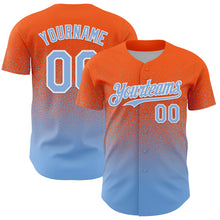 Загрузить изображение в средство просмотра галереи, Custom Orange Light Blue-White Fade Fashion Speckle Authentic Baseball Jersey