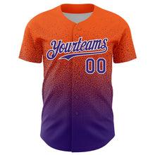 Charger l'image dans la galerie, Custom Orange Purple-White Fade Fashion Speckle Authentic Baseball Jersey