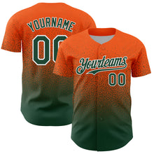 Charger l'image dans la galerie, Custom Orange Green-White Fade Fashion Speckle Authentic Baseball Jersey