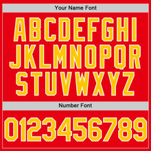 Load image into Gallery viewer, Custom Fire Red Yellow-White Authentic Baseball Jersey