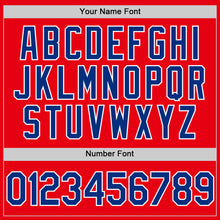 Laden Sie das Bild in den Galerie-Viewer, Custom Fire Red Royal-White Authentic Baseball Jersey