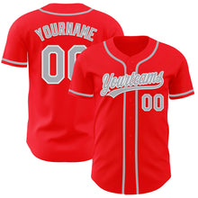 Laden Sie das Bild in den Galerie-Viewer, Custom Fire Red Gray-White Authentic Baseball Jersey