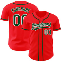 Laden Sie das Bild in den Galerie-Viewer, Custom Fire Red Green-White Authentic Baseball Jersey