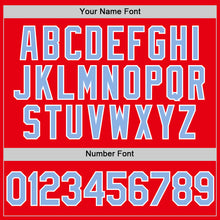 Загрузить изображение в средство просмотра галереи, Custom Fire Red Light Blue-White Authentic Baseball Jersey