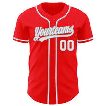 Загрузить изображение в средство просмотра галереи, Custom Fire Red White-Gray Authentic Baseball Jersey