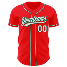 Загрузить изображение в средство просмотра галереи, Custom Fire Red White-Kelly Green Authentic Baseball Jersey