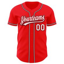 Laden Sie das Bild in den Galerie-Viewer, Custom Fire Red White-Black Authentic Baseball Jersey