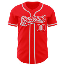 Laden Sie das Bild in den Galerie-Viewer, Custom Fire Red White-Gray Authentic Baseball Jersey